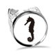 thumbnail image 1 of Anillo de compromiso de boda Unbranded Negro patron de hipocampo ajustable, 1 of 3