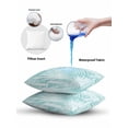 thumbnail image 6 of Outdoor Pillows Waterproof, Teal Coastal Palm Leaves Throw Pillows with Inserts Included, Summer Botanical Tropical Indoor Outdoor Decorative Lumbar Pillow for Bed/Couch/Patio 16"x16", 2Pcs, 6 of 8