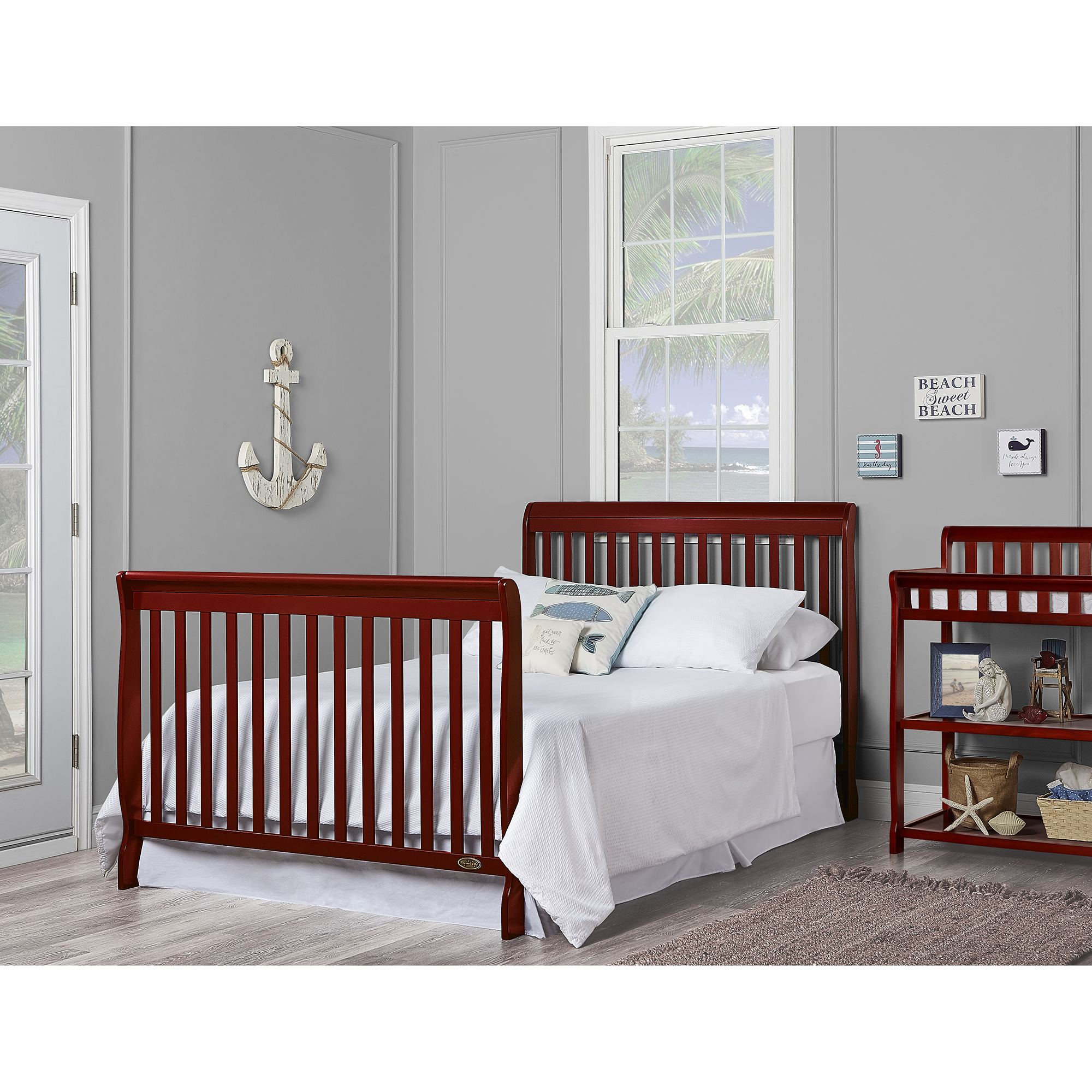 Dream On Me Ashton 5-in-1 Convertible Crib, Cherry, Greenguard Gold and JPMA Certified - image 4 of 15