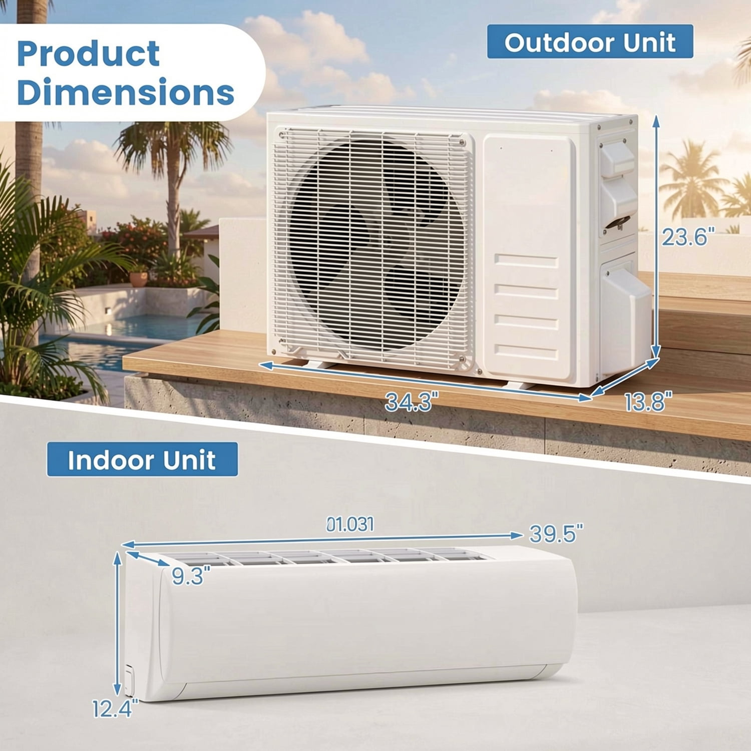 ALPULON 23000 BTU Ductless Mini Split Air Conditioner & Heater, WiFi Enabled Inverter Heat Pump, Works with Alexa, Energy Efficient AC Cooling & Heating System
