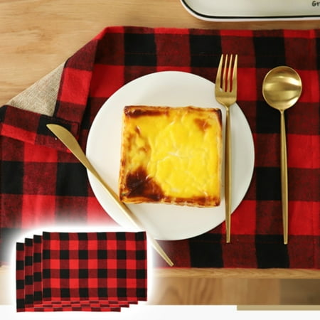 

Placemat Clearance! HZHGAV Halloween Christmas Decorations Gingham Placemats，Plaid Checkered Placemats Black & White Checker Quality Thin and Placemats for Dining Table Set of 4 Kitchen Mat