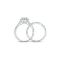 thumbnail image 4 of FB Jewels 14kt White Gold Womens Princess Diamond Bridal Wedding Engagement Ring Band Set 1.00 Cttw, 4 of 4