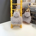 thumbnail image 4 of Handbag Keychain Metal Buckle Faux Pearl Mini Charm Plushies Light Luxury Style Ornament Lovely Backpack Bag Pendant Plush Car Key Ring Girl Gift, 4 of 7