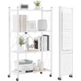 thumbnail image 1 of Storage Shelves with Wheels  Bookshelf with Storage  No Assembly Metal Rack Shelf for Kitchen  Office  Laundry  Garage Tier  ), 1 of 6