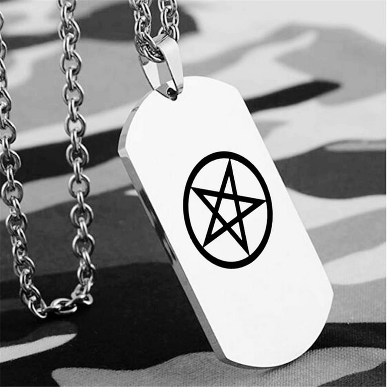 Stainless steel pentagram necklace deals