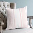 thumbnail image 4 of Pillow Covers 26x26 Set of 2, Pink Striped Throw Pillow Covers Decorative Couch Cushion Cover, Farmhouse Thin Vertical Stripes Modern Microfiber Soft Square Pillowcases for Bedroom Living Room Sofa, 4 of 9