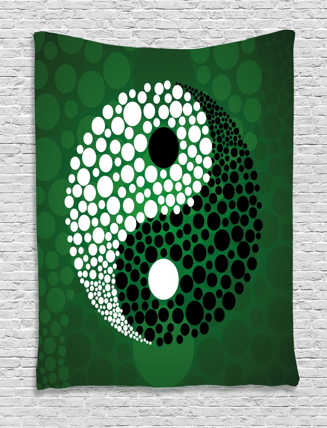 Ying Yang Decor Tapestry, Digital Yin Yang Form Nature Zen Meditation