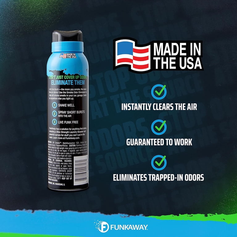 car cigarette odor eliminator FunkAway Smoke Odor Eliminator Spray, Air Freshener & Deodorizer, for Cars  and Homes, 3.4 oz