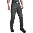 thumbnail image 1 of CVLIFE Pantalon pour Homme Taille Mi-Haute Pantalon Taille Élastique Bas Décontracté à Cordon Cargo Pantalon d'Entraînement Vert Armée G, 1 of 2
