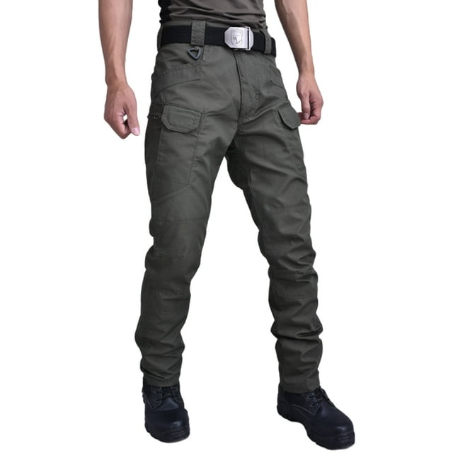 CVLIFE Pantalon pour Homme Taille Mi-Haute Pantalon Taille Élastique Bas Décontracté à Cordon Cargo Pantalon d'Entraînement Vert Armée G