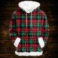 thumbnail image 2 of Hoodies For Women Oversized Winter Plush Cute Sweatshirts Pullover Trendy Fall Winter Clothes, Christmas Print Flannel Hoodie, Comfortable and Warm,Dark Green,S, 2 of 5