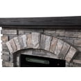 thumbnail image 3 of Commas 3D Electric Fireplace with Mantle, 36" Stone and Brick Heater, Gray, 3 of 7