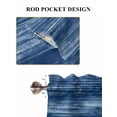 thumbnail image 6 of Navy Blue 2 Panel Kitchen Curtains for Small Windows, Vintage Modern Abstract Art Ombre Bathroom Tier Curtain, Short Window Treatment for Bedroom/Living Room 55"x24", 6 of 6