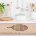thumbnail image 3 of IH Casa Decor Grey Acacia Wood Round Board Avec Poignée Gunmetal, 3 of 4