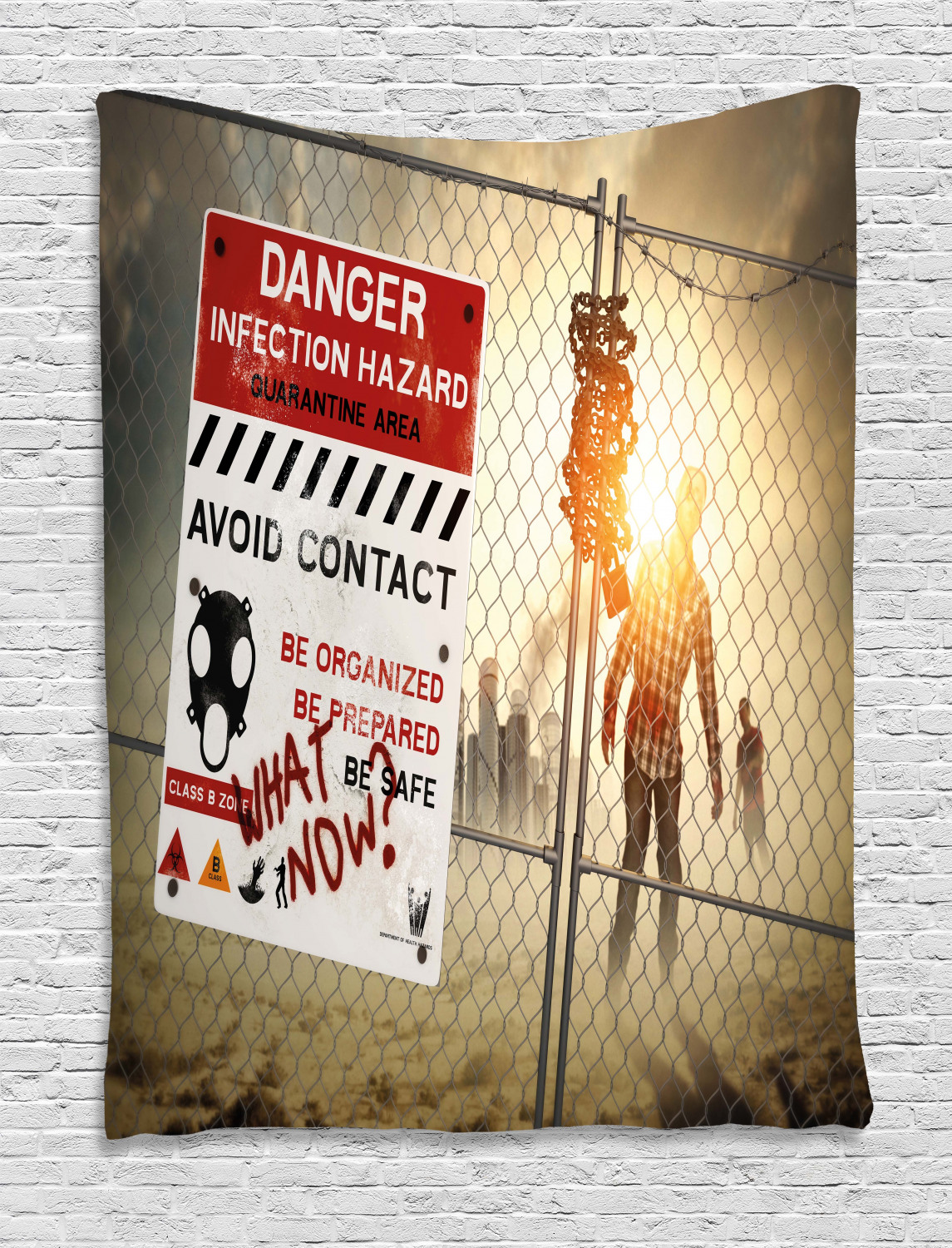 Zombie Tapestry, Dead Man Walking in Dark Danger Scary Zombie Tapestry, Dead Man Walking in Dark Danger Scary