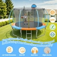 thumbnail image 6 of 12FT Trampoline for Kids and Adults with Safe Enclosure Net, SEGMART Round Recreational Trampoline with Basketball Hoop, Upgrade Outdoor Trampoline with Ladder for Backyard Park, Orange, 6 of 10