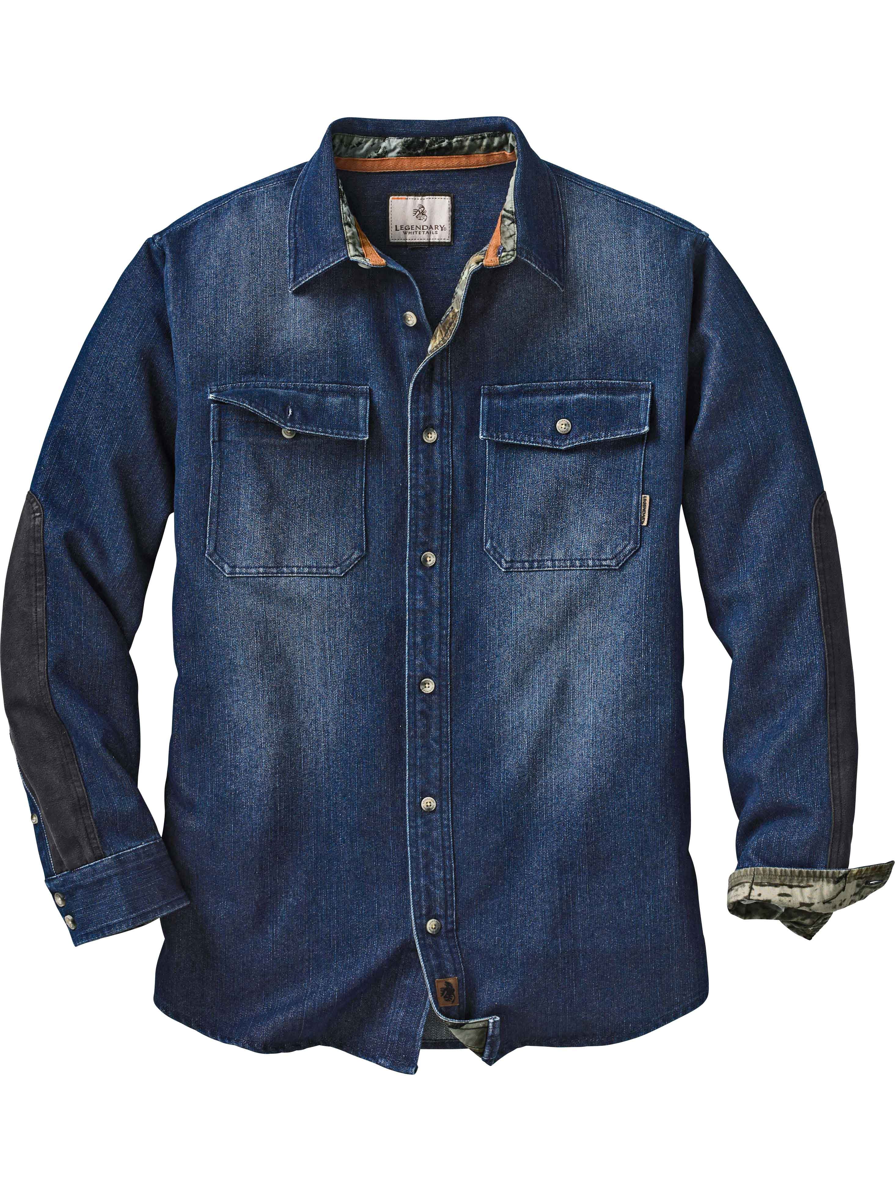 denim shirt with elbow patches