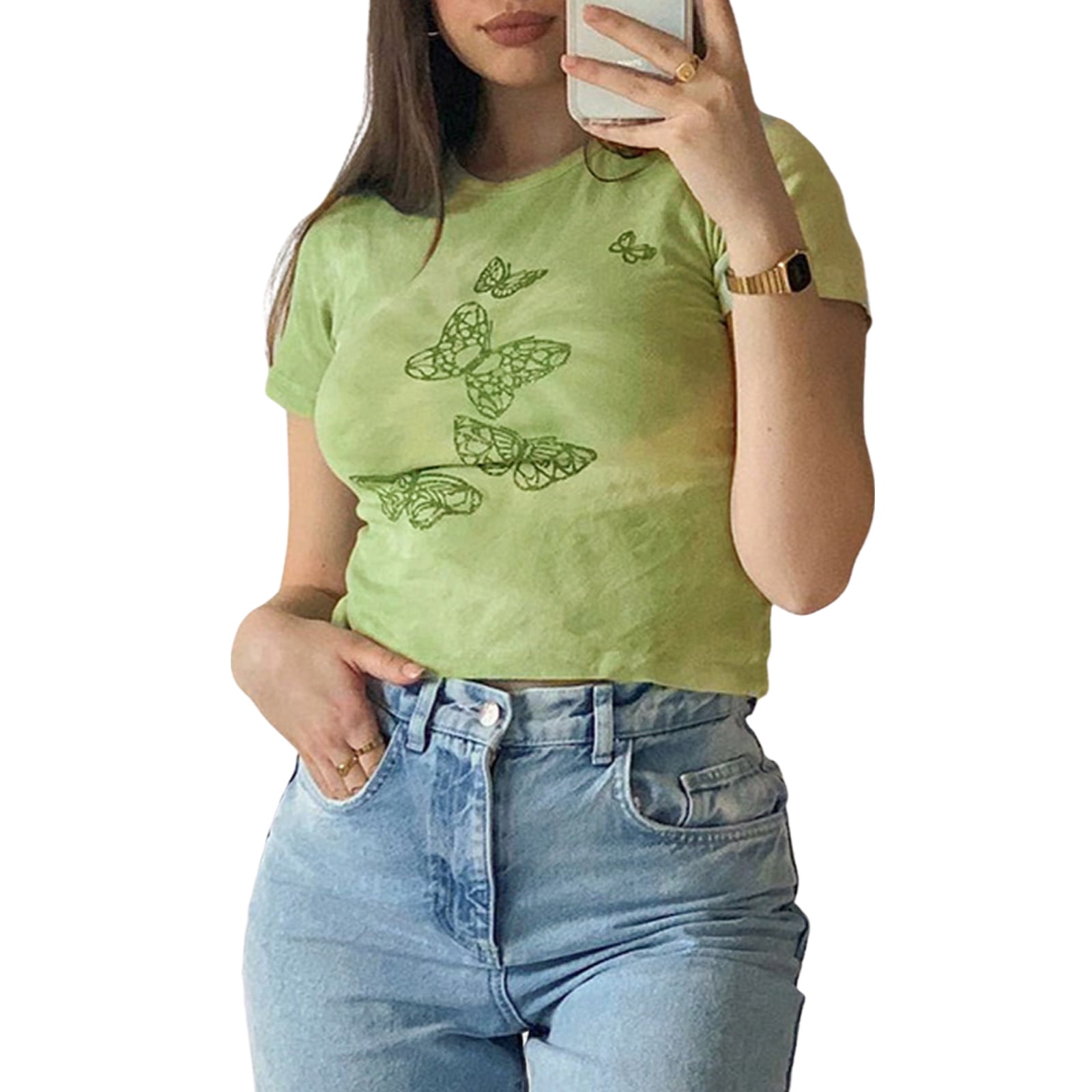 Girl Basic Tee 90s Summer Clothes 