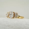 thumbnail image 2 of Cluster Art Deco 2 Ct Oval Cut Diamond Moissanite Engagement Ring Vintage Marquise Ring 10K Rose Gold Wedding Promise Gift, 2 of 5