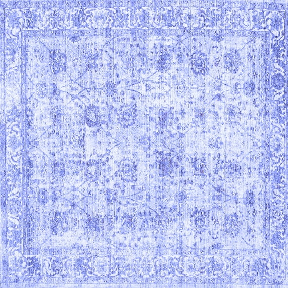 Ahgly Company Indoor Square Persian Blue Traditional Area Rugs, 5' Square