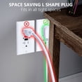 thumbnail image 2 of ANKO 1ft White 3 Outlets Extension Cord 2 Pack, 2 of 7