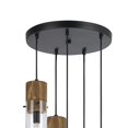 thumbnail image 2 of 5 Bulb Wind Chime Design Pendant with Cylindrical Glass Shades, Black- Saltoro Sherpi, 2 of 5