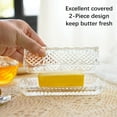 thumbnail image 4 of Crystal Lid Butter Dish, 8" Classic Glass Two-Piece Butter Dish with Lid | Butter Rack | Dishwasher Safe, 4 of 5