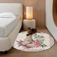 thumbnail image 2 of Round Area Rug 3 Ft, Easter Bunny Roses Washable Non-Slip Circle Carpet for Living Room/Bedroom, Pink Floral Spring Linen Low-Profile Small Floor Mats Collection Rugs for Indoor, 2 of 8