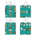 thumbnail image 2 of Kdxio Cartoon Dogs Print Tissue Box Cover,Square Decorative PU Leather Facial Paper Case Organizer Holder Dispenser for Bathroom,Night Stands,Desk,Car 5.2''X5.2''X5.2'', 2 of 8