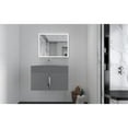 thumbnail image 6 of Amazon 30" Gray Wood Floating Vanity with Gray Top and Brushed Nickel Trim, 6 of 20