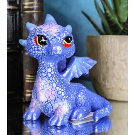 Cloud Blue And Purple Sapphire Baby Dragon Collectible Small Dragon Figurine