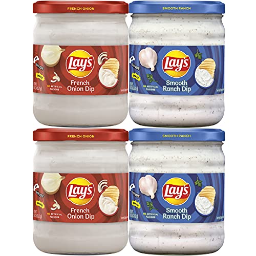 Lay's Dip Variety Pack, French Onion & Smooth Ranch, 15 Oz Jars, 4