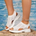 thumbnail image 3 of Rokment Women's Walking Sandals Lightweight Comfortable Mesh Cut-Out Open Toe Memory Foam Thick Sole Athletic Nursing Tennis Non Slip Work Sneakers Summer Shoes White Size 9, 3 of 6