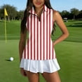 thumbnail image 2 of Womens Golf Shirt Sleeveless Tennis Shirt Collared Zip Up Printed Resort Golf Top, Quick Dry Polyester Athletic Tank Tops Red L, 2 of 6