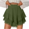 thumbnail image 2 of Crunowin Women's Flowy Shorts, High Waist Mini Skirts Golf Tennis Crochet Shorts Casual Boho Ruffle Tiered Skorts Army Green XL, 2 of 9
