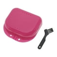 thumbnail image 1 of Unique Bargains 1 Set Caja para Brackets con Cepillo Mini Caja de Almacenamiento para Brackets Rojo Púrpura, 1 of 5