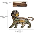 thumbnail image 4 of 3D Wooden Animals Carving LED Night Light, Lion Decor, Wood Carved Lamp, African Savanna Statues, Rustic Figurines Hanging Sculpture, Silhouette Ornament for Living Room Bedroom Home Room for present, 4 of 7