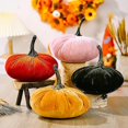 thumbnail image 3 of Rosa surtido otoño calabazas decorativas terciopelo espuma calabazas tela calabazas Navidad Acción de Gracias centro de mesa mantel decoración de mesa, 3 of 4