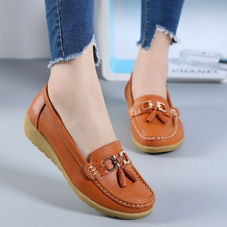 

Spring mom shoes single-layer shoes Women‘s women‘s peas shoes genuine heel soft bottom shoes plus size women‘s shoes