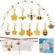 thumbnail image 1 of 1 caja de 11 marcadores de punto de ganchillo con forma de panal de abeja, marcadores de punto de ganchillo, marcadores de punto, cadenas de contador de filas de punto con números del 0 al 9., 1 of 6