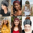 thumbnail image 3 of 2025 new women's wide headband, 4-piece bohemian style headband, sports headscarf, large sports elastic anti slip large headband, 3 of 12