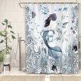 thumbnail image 2 of Mermaid Shower Curtain,Nautical Shower Curtain for Bathroom,Blue Ocean Beach Coastal Octopus Shower Curtains,Seagrass Coral Girl Bathroom Decoration Shower Curtain,Cute Fabric Shower Curtain 72X84in, 2 of 6