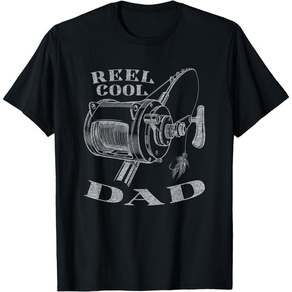 Best Dad Funny Reel Cool Dad Fishing Graphic T-Shirt BLACK Unisex S-5XL Hot Trending Shirt, Vintage Birthday Gift