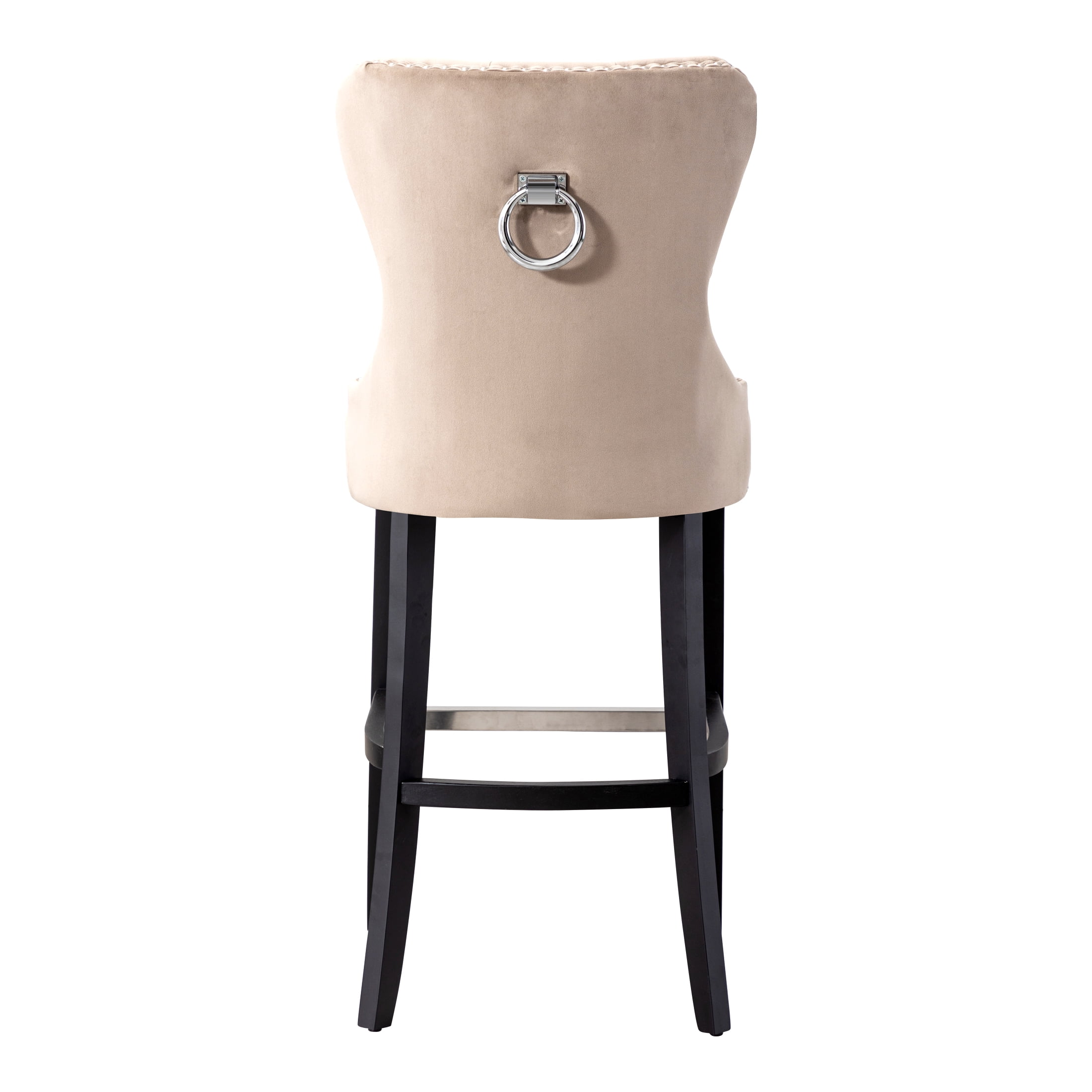Westin Outdoor 29" Tufted Velvet Counter Stool, Black/Velvet Taupe