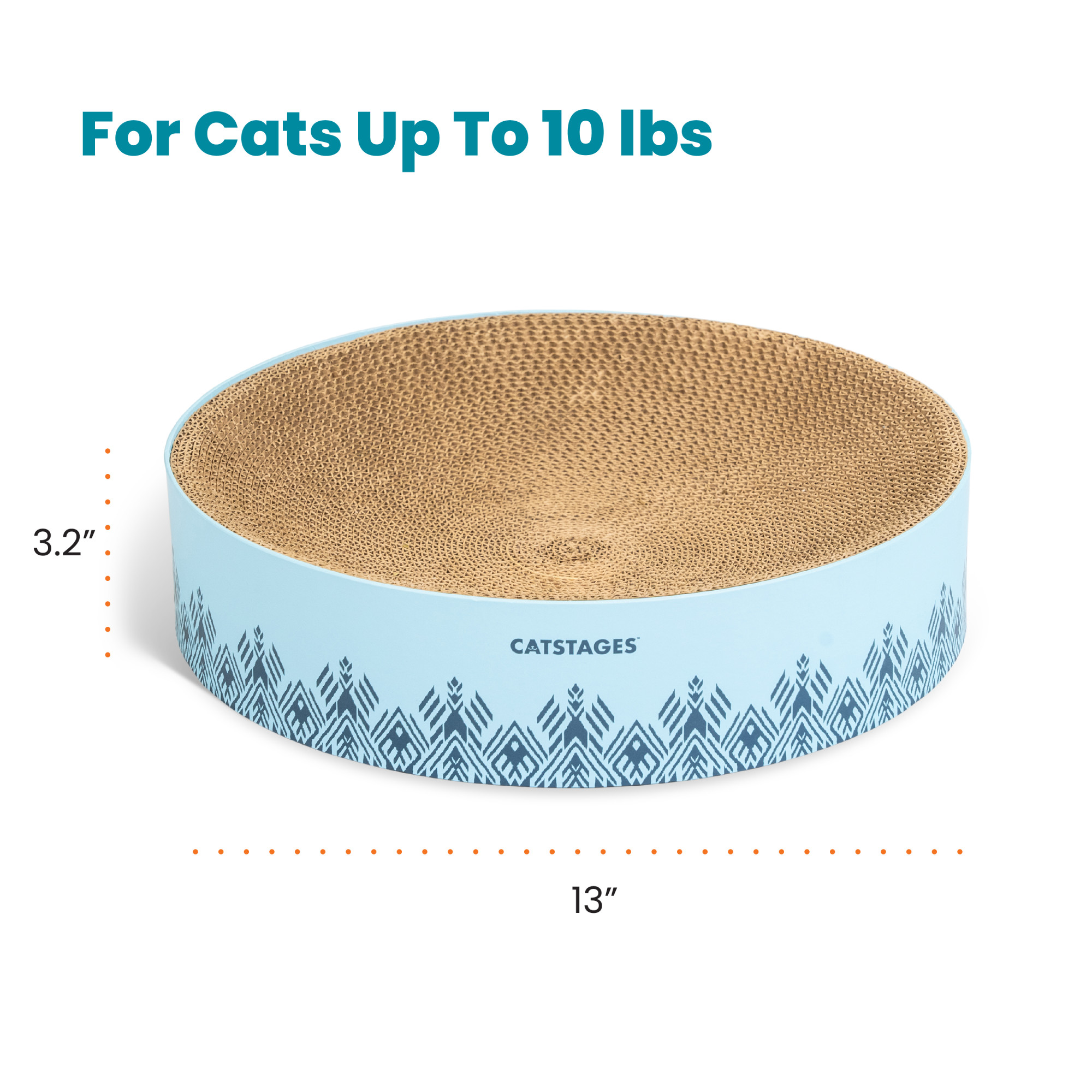 Catstages Scratch & Snuggle Cat Scratcher Bowl, Blue, Up to 10 lbs photo 6