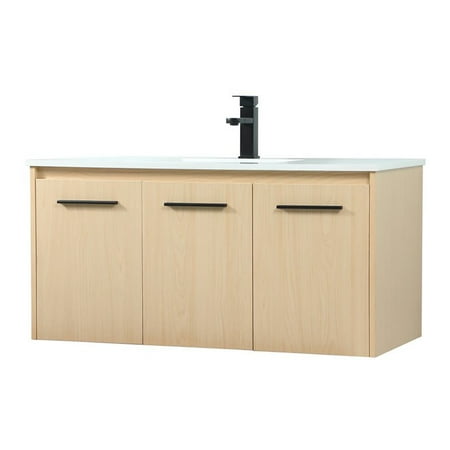 

Elegant Lighting Vf44540m Penn 40 Wall Mounted Single Basin Vanity Set - Maple