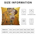 thumbnail image 5 of GOSMITH  Throw Pillow Covers Gustav Klimts The Kiss, Abstract Art Love Couple Accent Cushion Covers Decorative Pillowcase for Men Women, Livingroom Sofa Bed Pillows Covers  Golden, 5 of 5