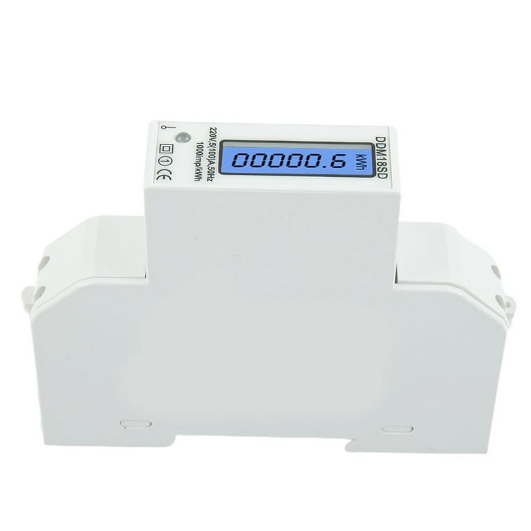 Single Phase Energy Meter Electric Meter 110-130V LCD KWH Electric Meter  5-32A 60Hz Single Phase DIN-Rail KWH Meter Power Meter Backlight Energy  Meter