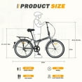 thumbnail image 6 of Ambifirner 24" Folding City Bikes with Fenders Single Speed Folding Bikes, Dual V-Brake Folding Commuter Bike for Adults/Men/Student, 6 of 9