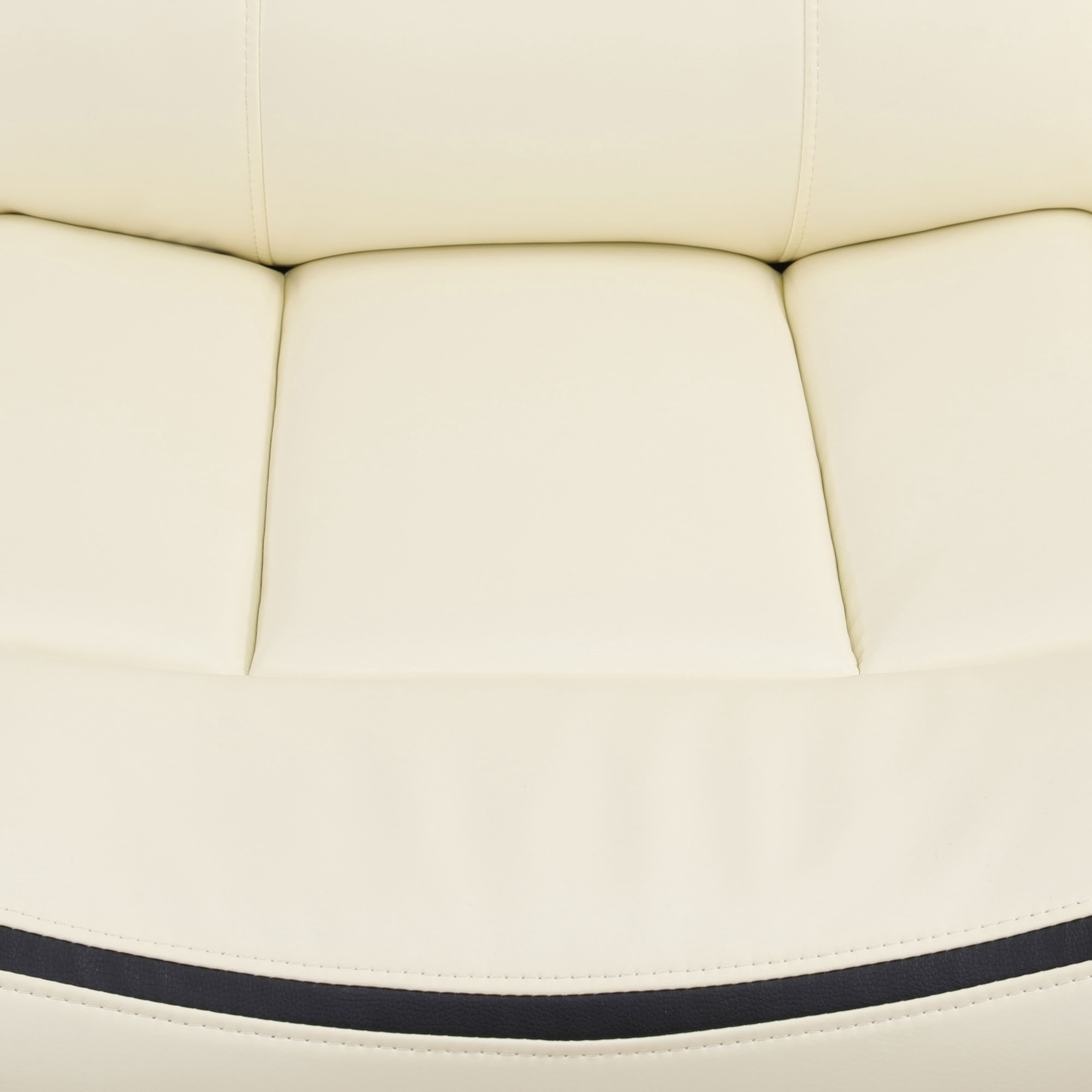 MAYEERTY Power Reclining Loveseat, Electric 2-Seat Leather Recliner with USB Charging, Storage & Cup Holders for Living Room, Off-White